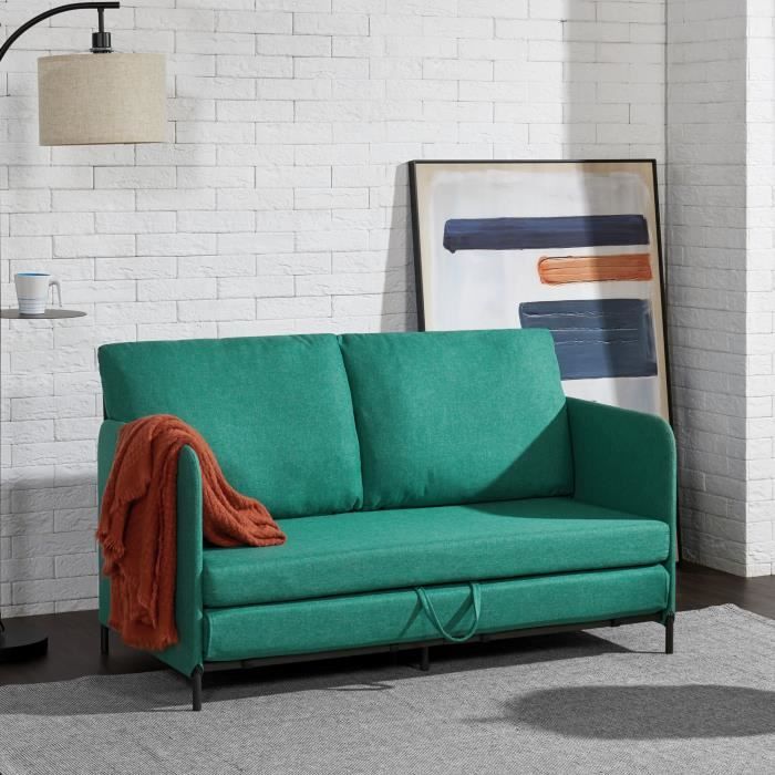 Canapé 2 places convertible Soini 78 x 125 x 67 cm vert