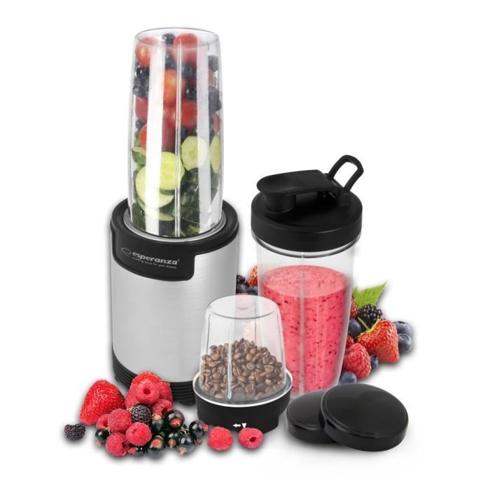 Blender - ESPERANZA - EKM030 NUTRI BOMB - 900W - 9 en 1 - Couleur Gris