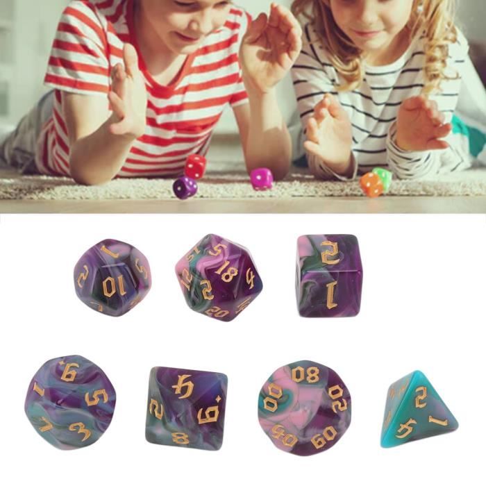 Couleur polyédrique DND jeu de dés
