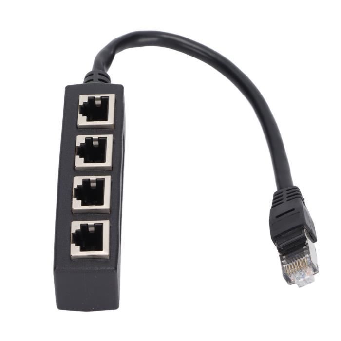 Adaptateur répartiteur RJ45 Adaptateur de Séparateur RJ45, Adaptateur de Câble Réseau 1 à 4 Ports de informatique reseau