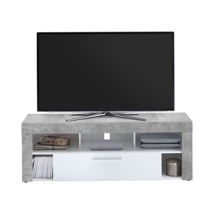 meuble tv vidi - fmd - 150 cm - contemporain - design - bois - blanc