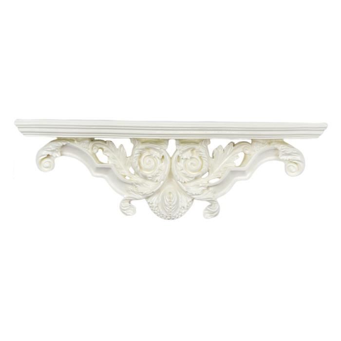 Étagère Murale Flottante En Résine Style Européen Creux - 20,5 Cm, Blanc - Pour Déco Fleurs, Photos, Petits Objets - 14