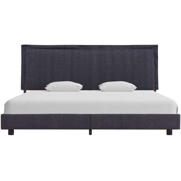Sommier à lattes de lit avec matelas Crème 180x200 cm Tissu vidaXL