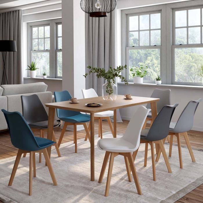 IDMARKET Lot de 6 chaises SANDRA mix color blanc, gris clair, gris IDMARKET Lot de 6 chaises SANDRA mix color blanc, gris clair, gris