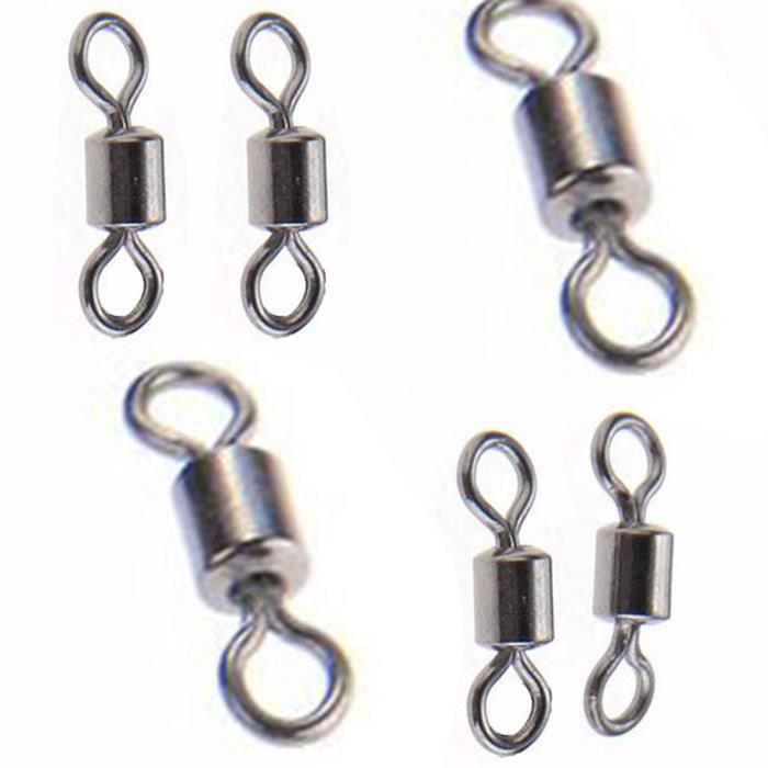 Lot De 100 Émerillons Pivotants à Agrafe De Sécurité Shaddock - Tailles #10 à #1, Résistance 14 à 43 Kg - Pour Pêche Au Coup, Leurres - 8