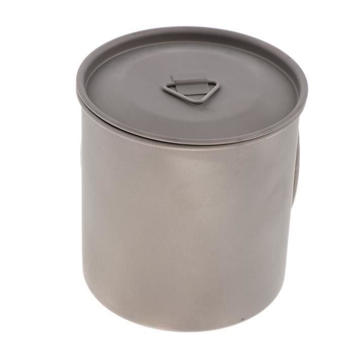 Tasse En Titane 420 Ml Pliable – Gobelet De Camping Avec Poignées, Argenté