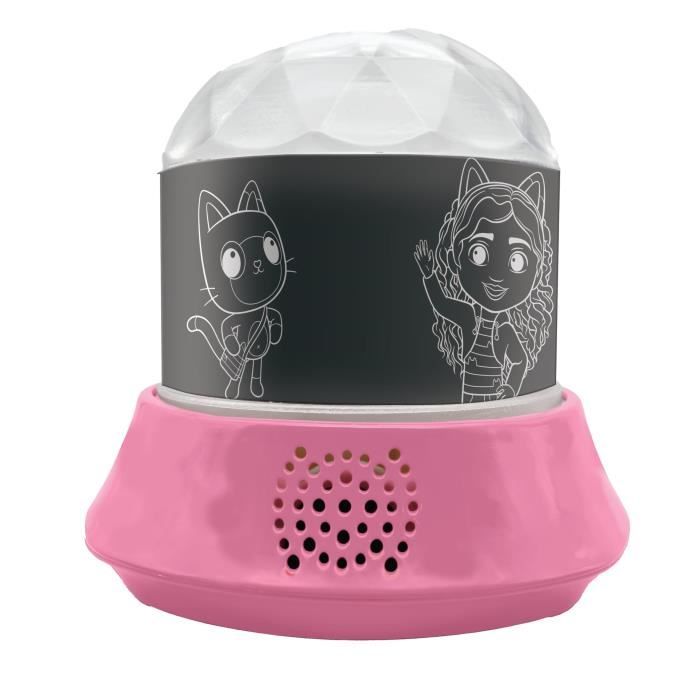 Lexibook, Gabby et la Maison Magique Veilleuse, NLJ035GDH | Enceinte, projections, rechargeable, entrée AUX, effets kaléidoscope