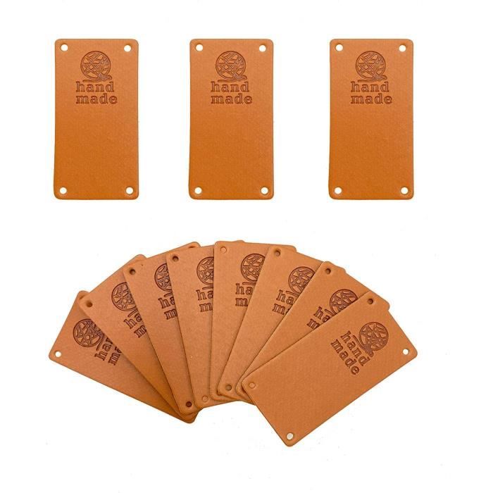 WiYould Lot De 40 étiquettes En Cuir Synthétique Faites à La Main à