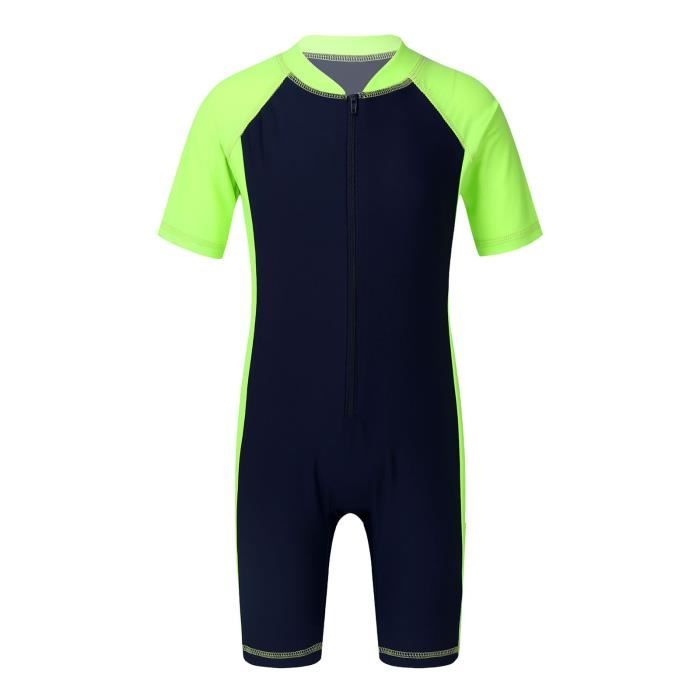 dPois Maillot de Bain Une Pièce Fille Garçon Haut de Bain Shorts de Bain Sports Loisirs Shorty Surf Costume de Natation 3-14 Ans