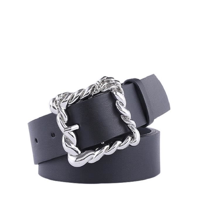 Ceinture Femme Vintage WCM NEW YORK En Véritable Reptile Noir - Taille M - Fabriqué Aux États-Unis - Occasion