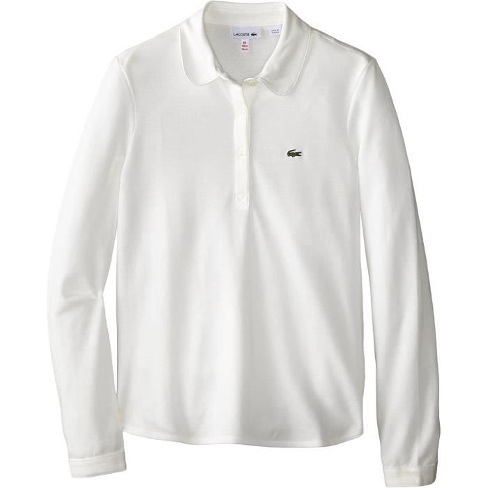 Polo Lacoste Enfant Blanc Pour Fille Pj2972 001 Blanc Cdiscount Pret A Porter