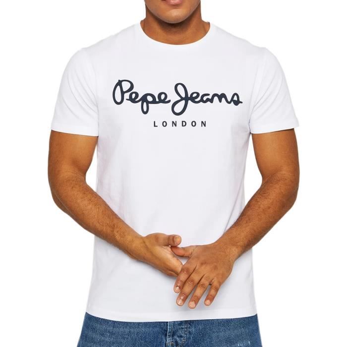 T-shirt Blanc Homme Pepe Jeans Original Stretch