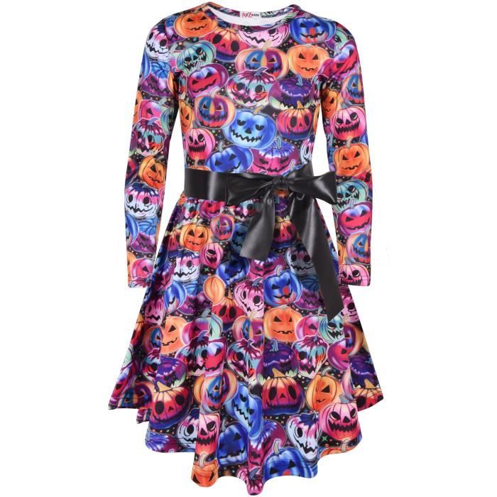 Robe Patineur à Capuche Pour Fille Wow Bang Boom - Noir, Viscose/élasthanne, âges 7 à 13 Ans