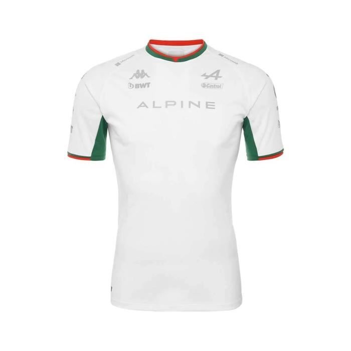 T shirt manches courtes Kappa Kombat BWT Alpine F1 Team Blanc