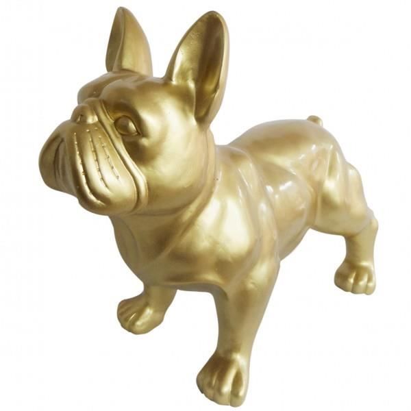 STEINFIGURENWELT GIEBEN Figurine de jardin chien, bouledogue français sur plaque - 45 x 26 cm - Décoration de jardin en patine - Résistant aux intempéries - Rouille - Métal - Figurine de rouille