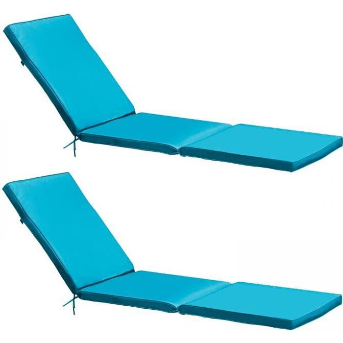 121x50x5 cm Polyester Summerset Club Coussin pour chaise longue indigo