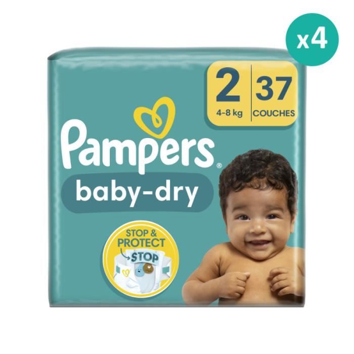 Couches Pampers Baby Dry Taille 2 37 couches 4kg à 8kg Cdiscount