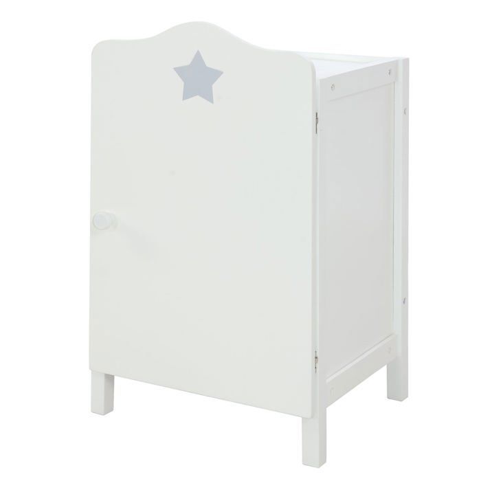 Armoire de poupée avec penderie et étagère scarlett lilas, blanc et naturel - Roba