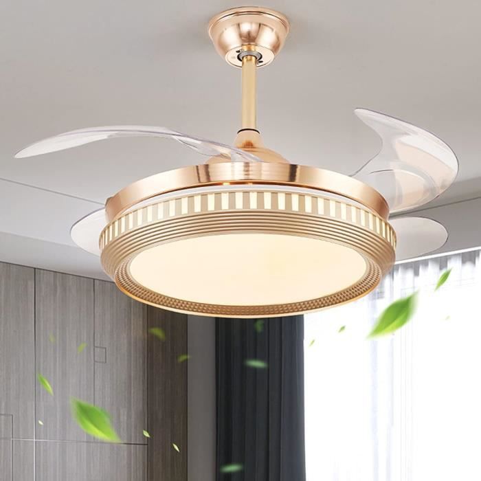 Plafonnier Led Moderne Avec Ventilateur, Ventilateur De Plafond Avec Télécommande, Vitesse Du