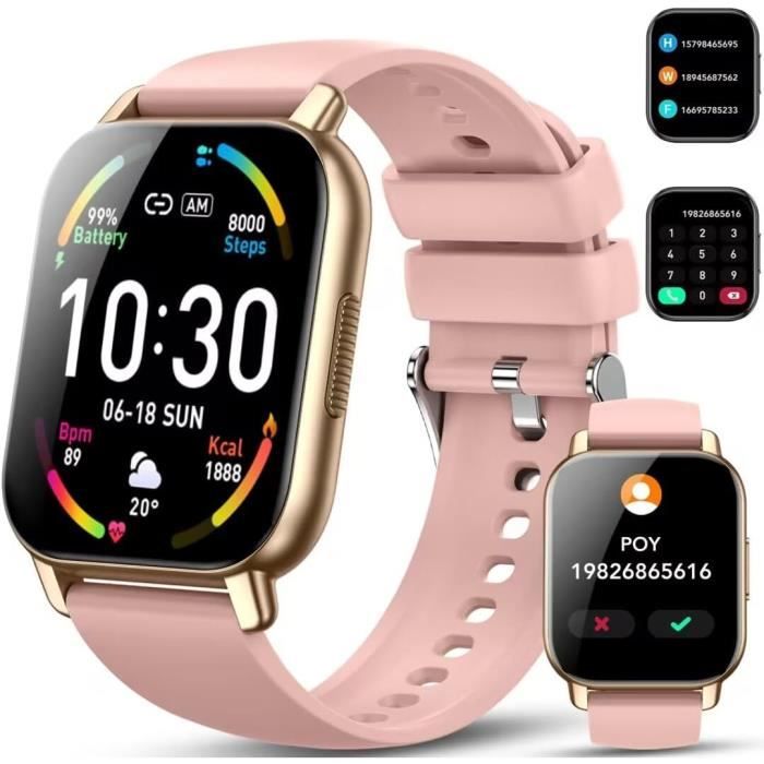 Montre Connectée Marsyu Ultra-légère 17g - Appel Bluetooth - Noir - Homme/Femme
