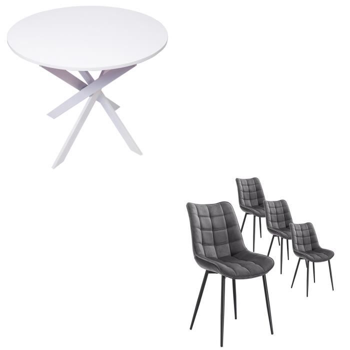 ensemble meubles, lot de 4 chaises de salle à manger, chaise tapissée, chaises, table manger, rf2710
