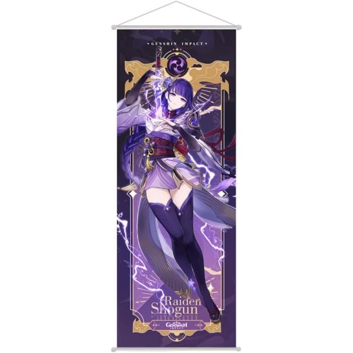 Poster A Rotolo Anime Genshin Impact – Keqing, Zhongli, Venti, Xiao, Klee – Poster Su Tela Di Cotone E Lino 70x30cm