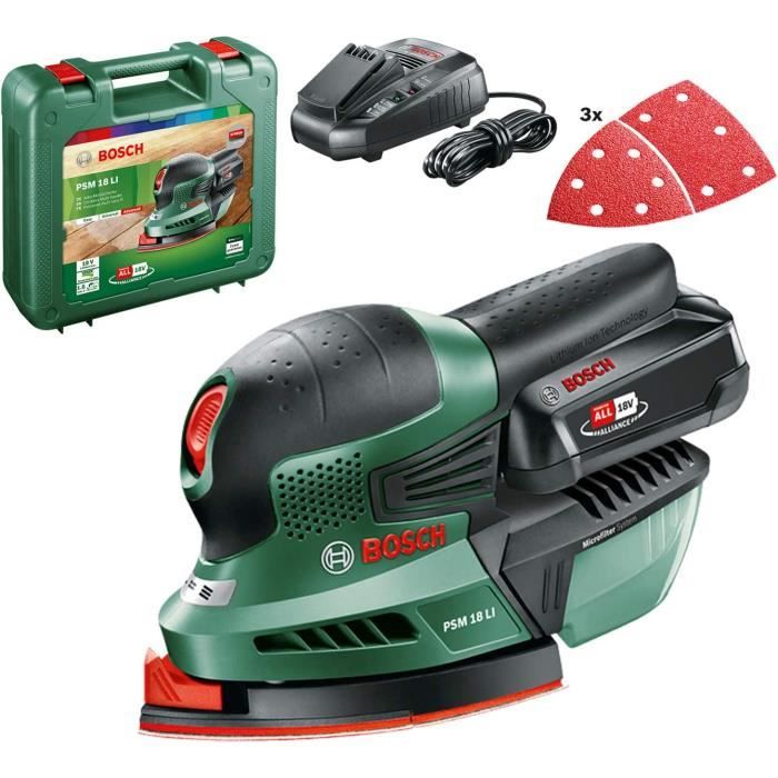 Ponceuse Sans Fil Multifonction Bosch PSM 18 LI - Pour Ponçage Et Polissage Précis