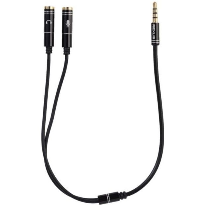 Adaptateur casque Kit U Forme 3,5 mm Diviseur pour audio et MIC casque  *W397 - Cdiscount Informatique