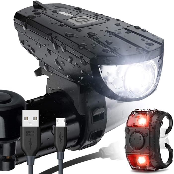 Phares de vélo conduite de nuit USB charge LED VTT