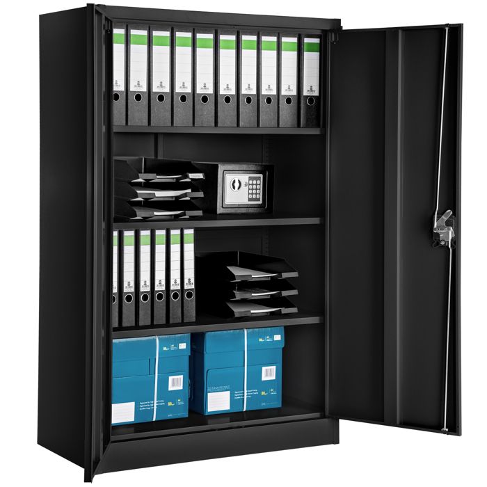 Office24 - Armoire à documents de bureau avec 2 portes métalliques