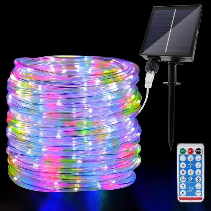 Guirlande Lumineuse Solaire 22m - 150 LED Blanc Chaud - IP65 étanche - 8 Modes - Idéale Jardin, Terrasse, Fêtes - 12