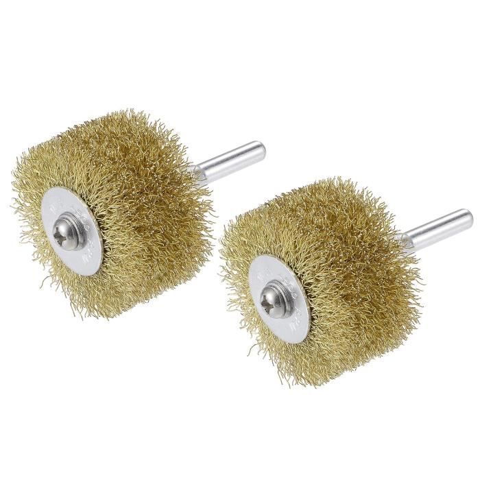 Fil Brosse Roue En Inox Acier - 2 Pièces De 1,1 Pouce - Pour Nettoyage Abrasif