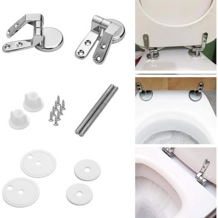 Kit De Charnières Universelles Pour Siège De Toilette - Fermeture Douce, Acier Inoxydable, Facile à Installer