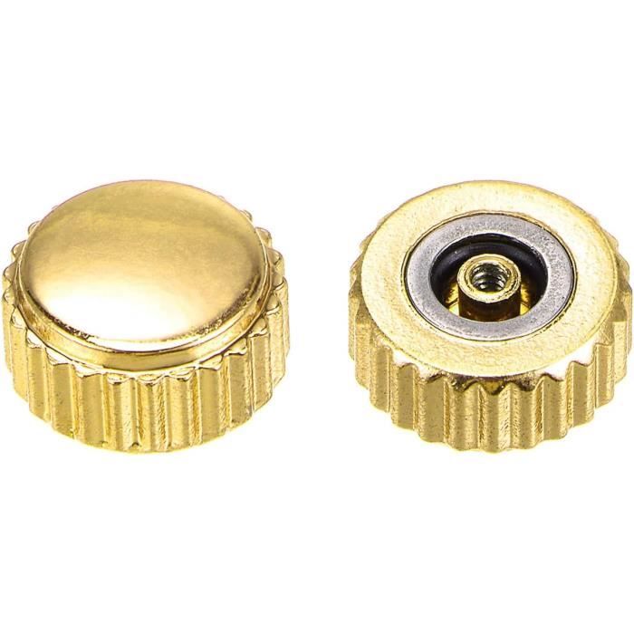 sourcing map 2Pcs 6mm Montre Couronne Pièces, Inox Acier Plat