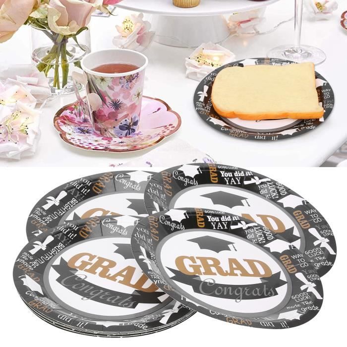 BFB Assiettes en Papier d'Halloween Maisons hantées Lot de 48 Assiettes