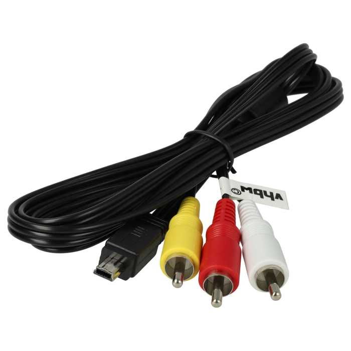 Vhbw Adaptateur audio video AV câble en composite compatible avec Canon EOS Kiss X4, Kiss X5, Kiss X6, M, Rebel T1i, Rebel T2i