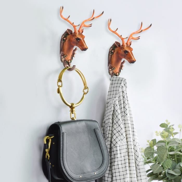 Crochet Polyvalent Mural Tête de Cerf en Résine Décoratif Patère Porte Crochet Polyvalent Mural Tête de Cerf en Résine Décoratif Patère Porte