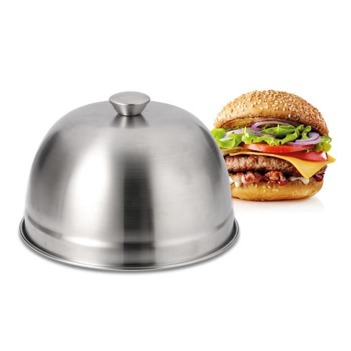 Cloche Melt Cheese 2 Cloches à Hamburger Inox - Pour Faire Fondre Le Fromage Et Cuire Sans éclaboussures Cloche Anti-éclaboussures