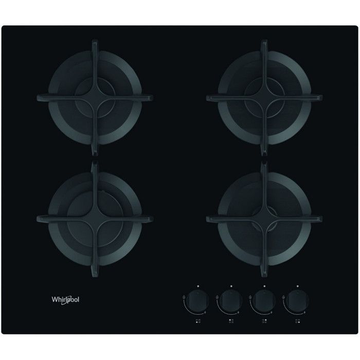 WHIRLPOOL Table de cuisson gaz GOB616NB - 4 foyers - Commande mécanique