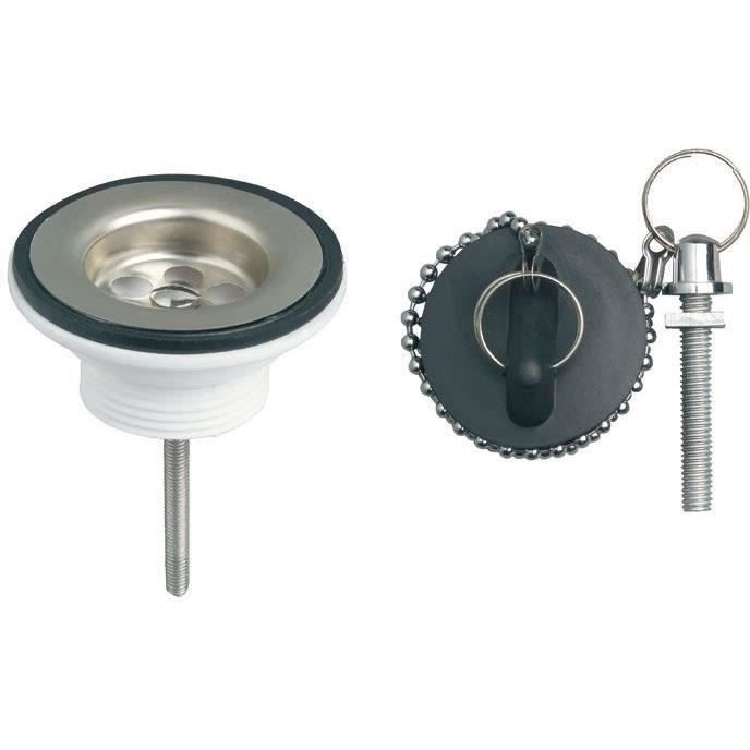 Bonde de lavabo à bouchon noir