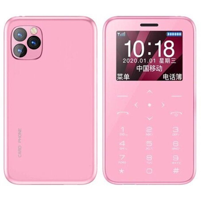 Téléphone Carte Bleue Portable 1 Tout Opérateur Micro Sim Bluetooth Appel Rose YONIS