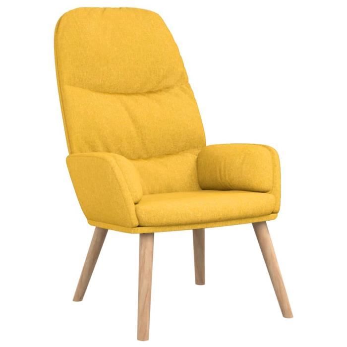 tip - fauteuils - chaise de relaxation jaune moutarde tissu - haute qualite - dx0309