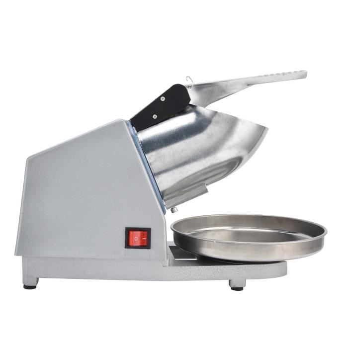 Broyeur à glace, avec deux lames en acier inoxydable, rasoir à glace électrique, avec épaisseur réglable, pour cantines scolaires, clubs, restaurants, orange