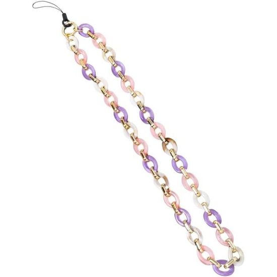 Cordon Tour De Cou Pour Téléphone Portable – Longueur Réglable 40-80 Cm – Polyester Résistant – Mousqueton Amovible – Couleur Violet