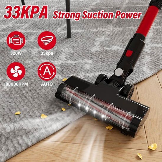 Stanew Aspirateur Balai Sans Fil ST609 – 4 En 1 Ultra-Léger, 40 Min D'Autonomie, 150W Puissant – Idéal Poils D'Animaux, Tapis & Sols Durs