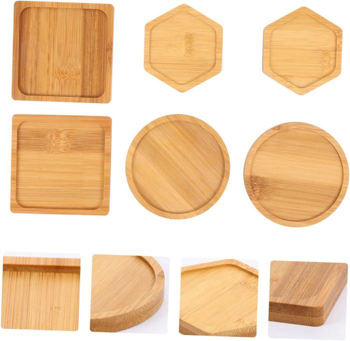 Lot De 2 Plateaux Rectangulaires En Bambou 30x12 Cm – Soucoupes Bois Naturel Pour Service, Rangement & Déco