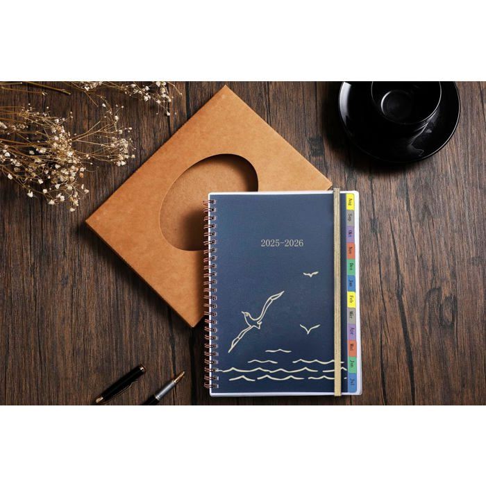 Agenda Scolaire 2025-2026 Agenda Semainier 2025-2026 A5 - Spirale Avec Onglets Mensuels Planificateur Semainier A5