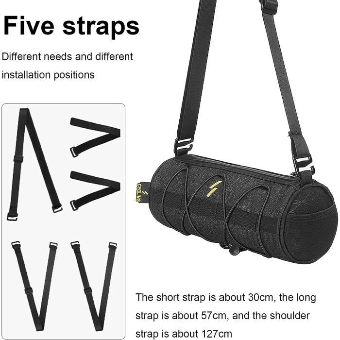 Sacoche Guidon Vélo 3L - Sacoche Compacte Légère Pour Tous Types De Vélos Avec Bretelles