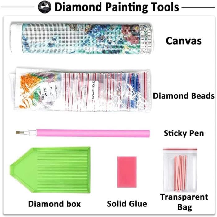 Kit Diamond Painting Enfant 5D – 36 Autocollants Lettres Strass – Activité Créative Facile – Cadeau Fille Garçon