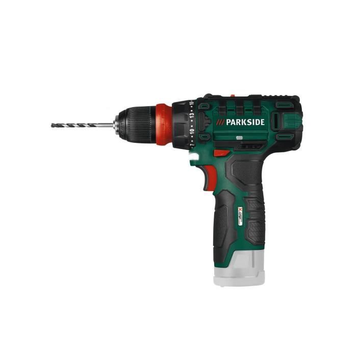 Perceuse-visseuse Sans Fil Parkside PBSA 12 – 12V 2Ah Li-ion Avec Coffert